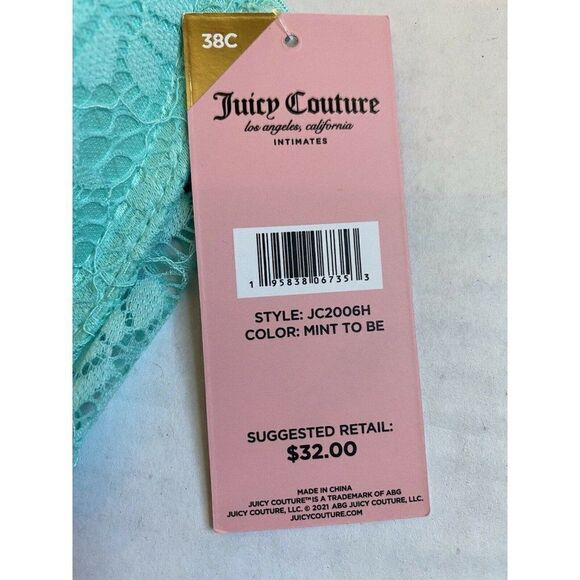 Juicy Couture Sexy Push Up Bra Mint To Be JC2006H - Picture 6 of 9
